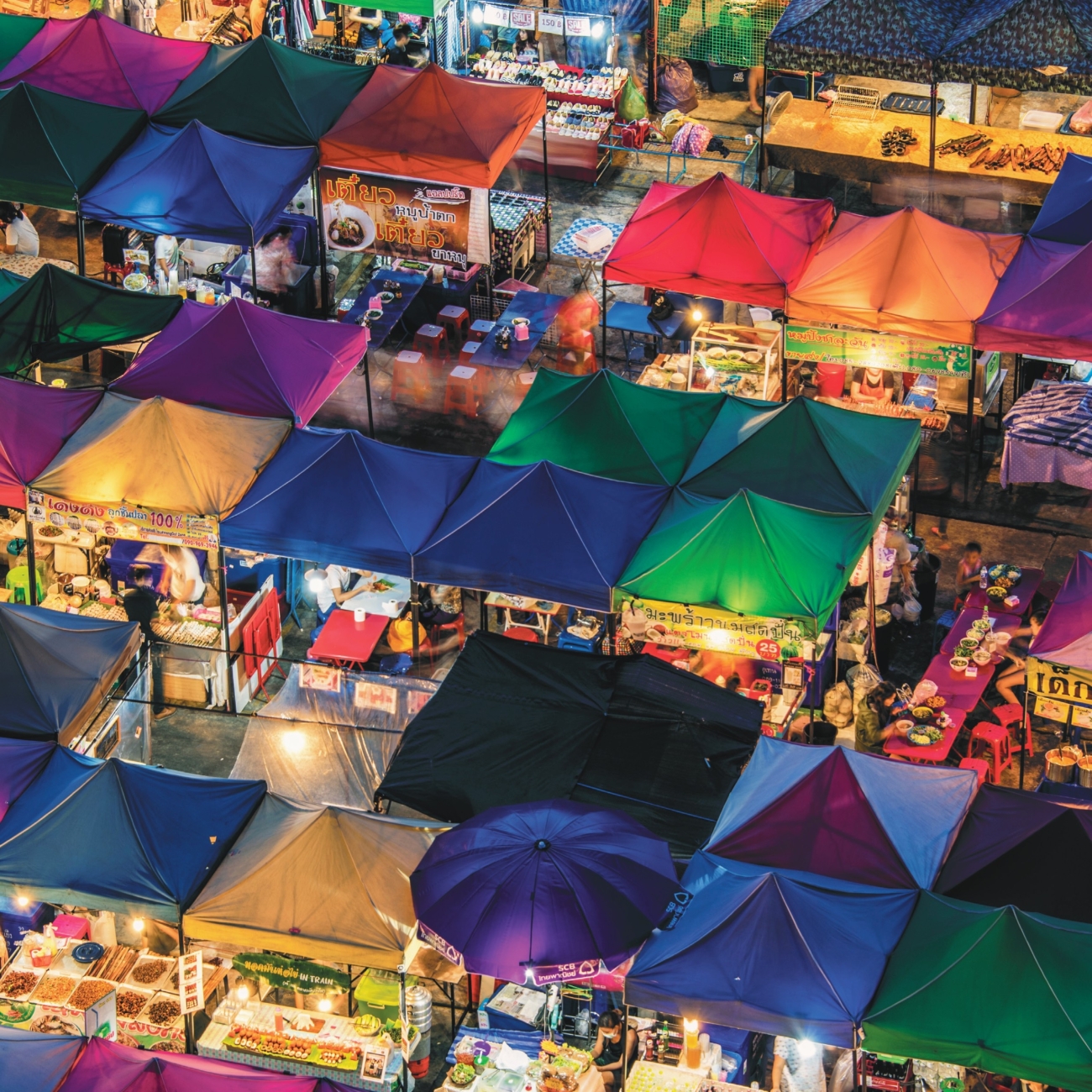 colourful-tents-food-market-thailand